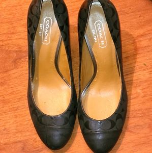 Coach Black Leather Heels
